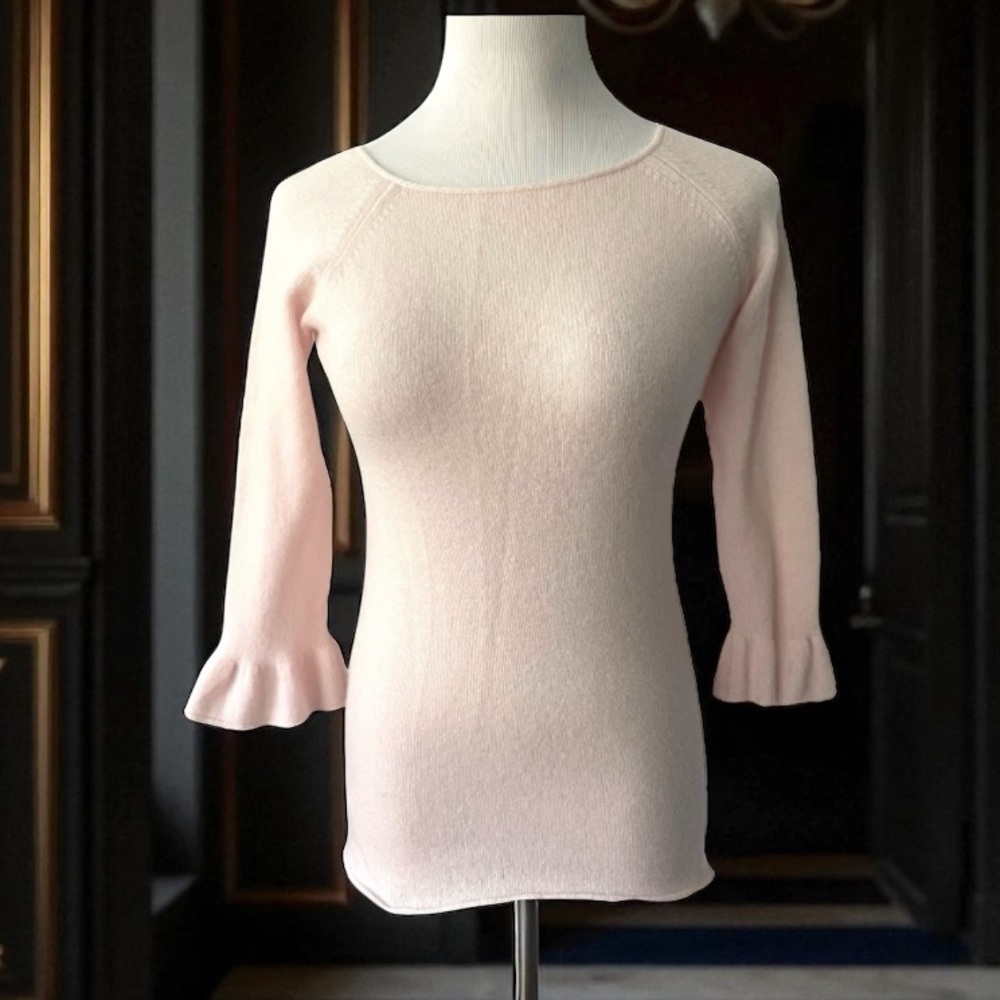 New!  McCulley’s Scotland Light Pink Cashmere Sweater Size Small